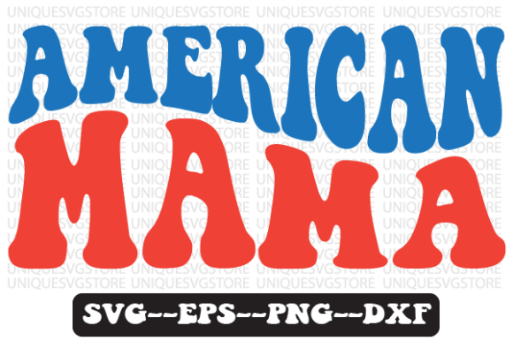 American Mama Quote Retro Svg Design for Crafts and Graphics