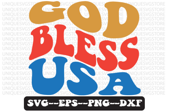 God Bless Usa Quote Retro Svg Design for Crafts and Graphics